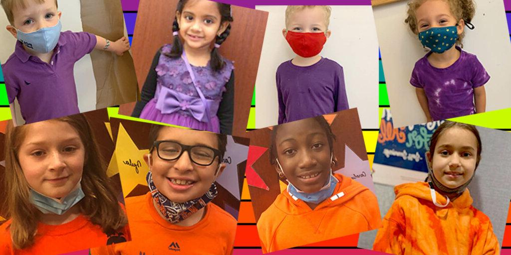 LS联盟周紫色和橙色的孩子